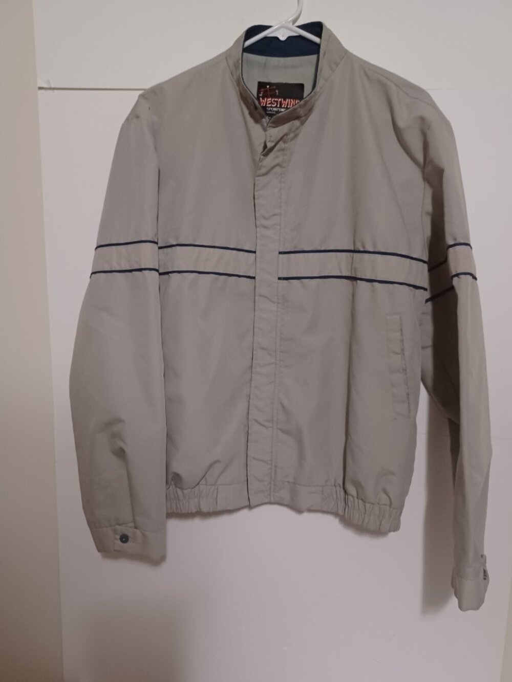 Vintage Size Large Jacket Coat Made In USA West Wind Sportswear Gray Lined